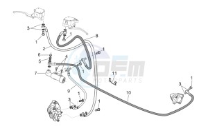 Scarabeo 125-200 e3 (eng. piaggio) drawing Front/rear brake system