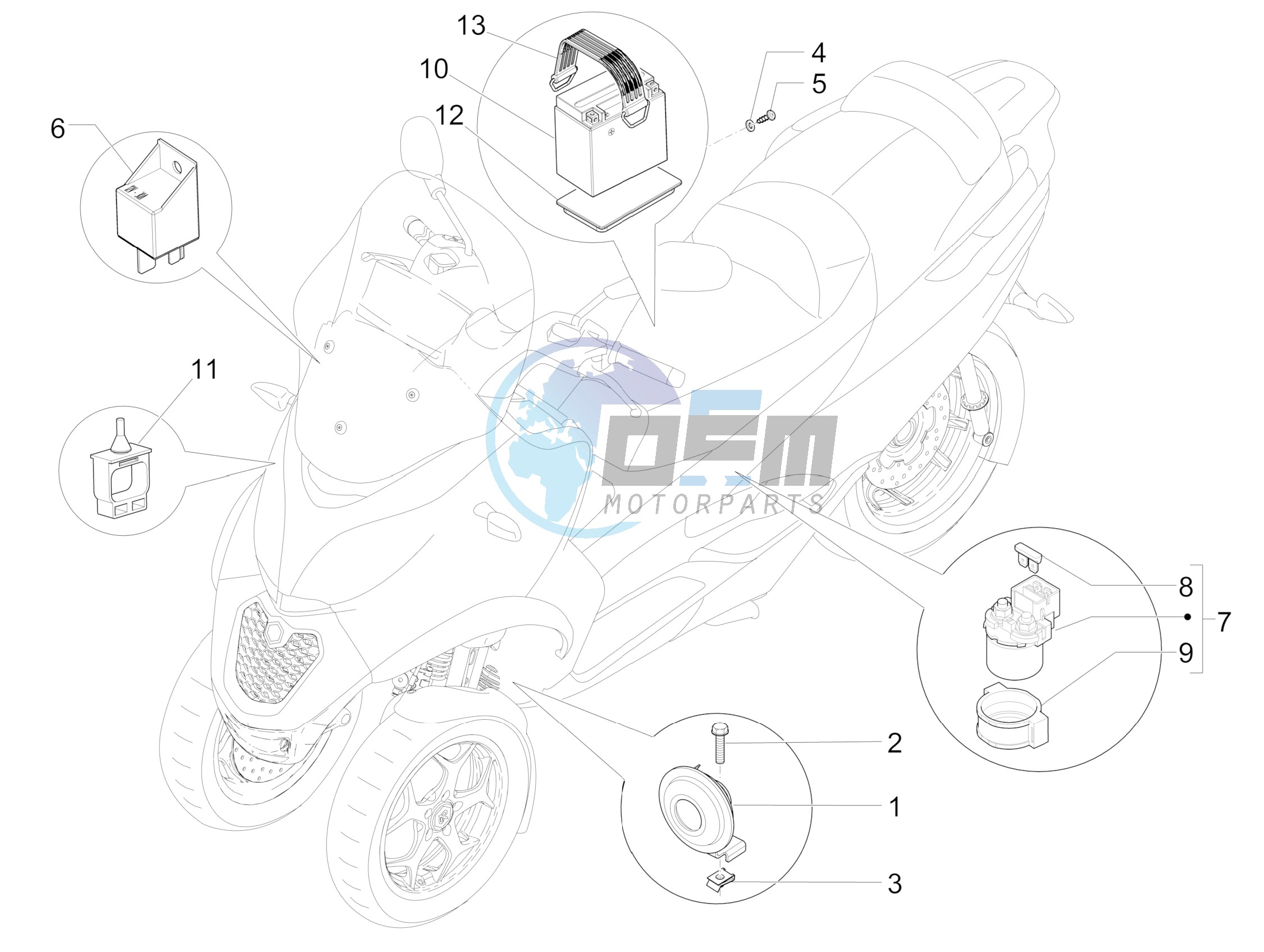 Remote control switches - Battery - Horn