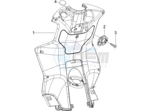 NRG 50 power DT serie speciale drawing Front glove-box - Knee-guard panel