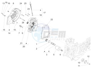 125 4T 3V ie Primavera (APAC) drawing Flywheel magneto cover - Oil filter