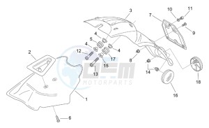 Scarabeo 50 2t (eng. Minarelli) drawing Rear body III - Mudguard