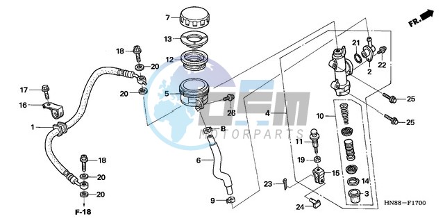 RR. BRAKE MASTER CYLINDER