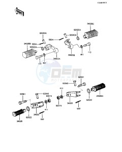 KZ 550 C [LTD] (C3-C4) [LTD] drawing FOOTRESTS -- 82-83 C3_C4- -