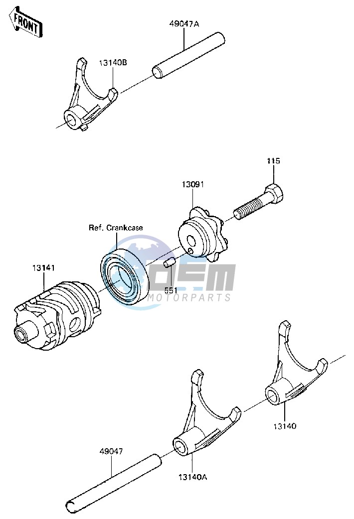 GEAR CHANGE DRUM & FORKS