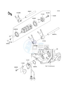 ZX 600 P [NINJA ZX-6R] (7F-8FA) P8FA drawing GEAR CHANGE DRUM_SHIFT FORK-- S- -