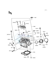 KX250F KX252AHF EU drawing Cylinder Head