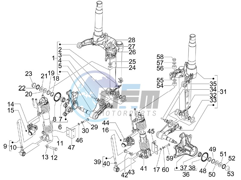 Front fork components (Mingxing)