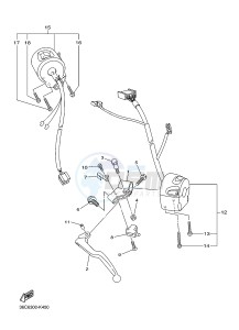 XJ6FA 600 DIVERSION F (ABS) (1DG5 1DG6) drawing HANDLE SWITCH & LEVER