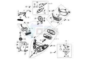 X RACE - 50 cc drawing HEADLAMPS-BLINKERS