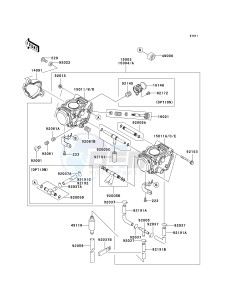 KVF 650 D ([BRUTE FORCE 650 4X4] (D6F-D9F) D6F drawing CARBURETOR -- US- -