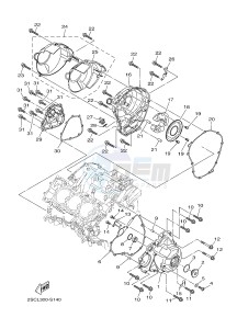 MTN850 MTN-850D MT-09 SP (B6C1) drawing CRANKCASE COVER 1