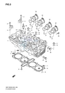 GSF1200 (E2) Bandit drawing CYLINDER HEAD