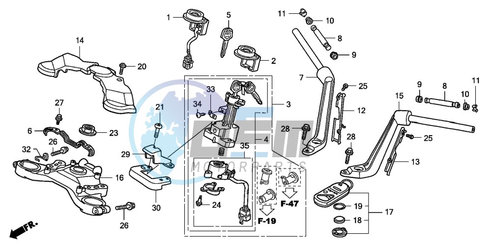 HANDLE PIPE/TOP BRIDGE (GL1800A1/A2/A3/A4)