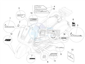 GTS 300 SUPER 4T 4V IE ABS E4 (EMEA) drawing Plates - Emblems