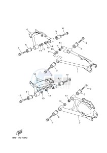 YFM700FWB KODIAK 700 (B16E) drawing REAR ARM