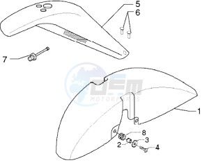 X9 250 drawing Front and rear mudguard