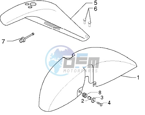 Front and rear mudguard