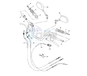 YBR 250 drawing HANDLEBAR AND CABLE