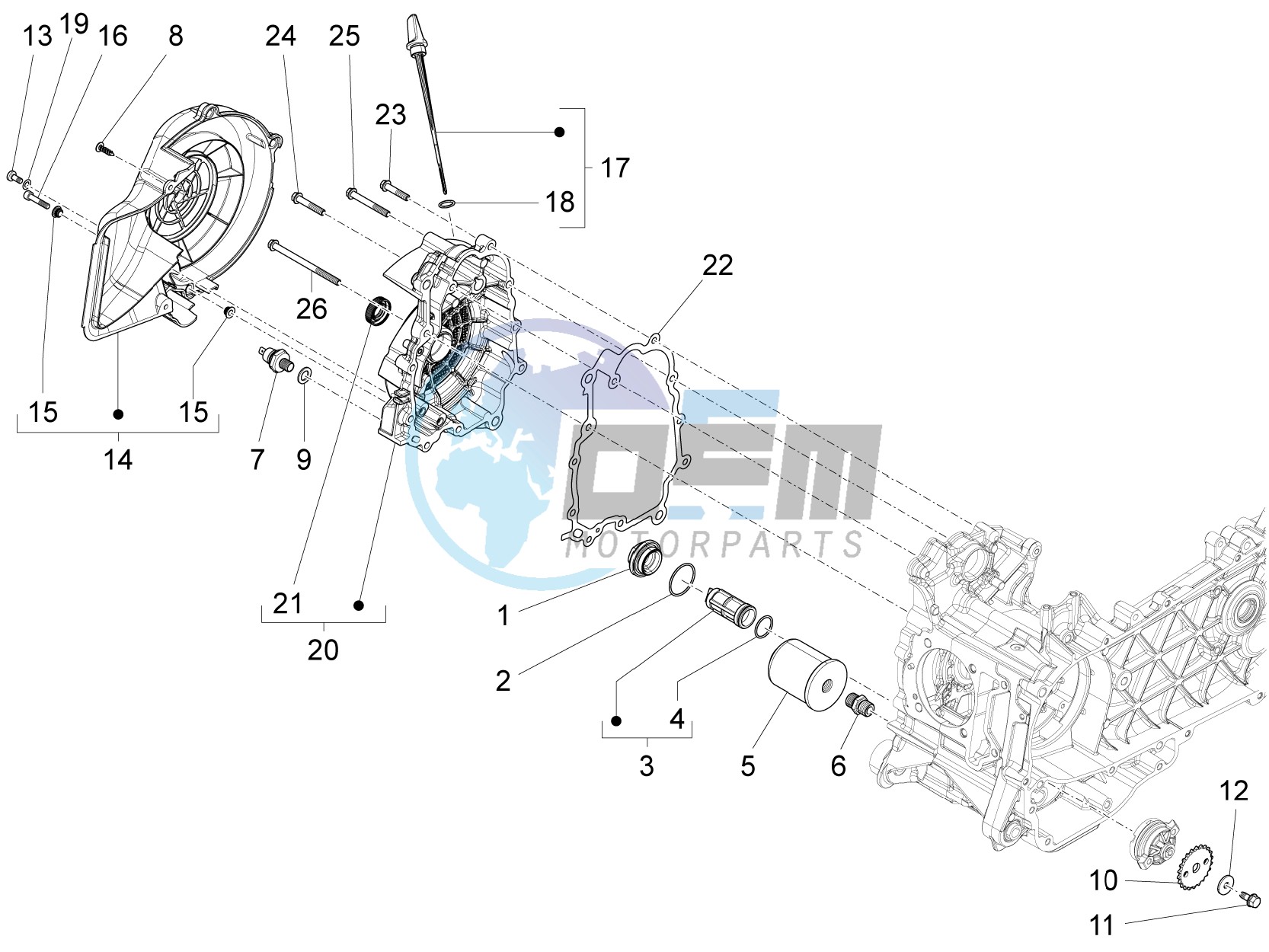 Flywheel magneto cover - Oil filter