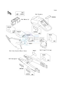 KLX 250 H [KLX250S] (H6F-H7F) H7F drawing LABELS