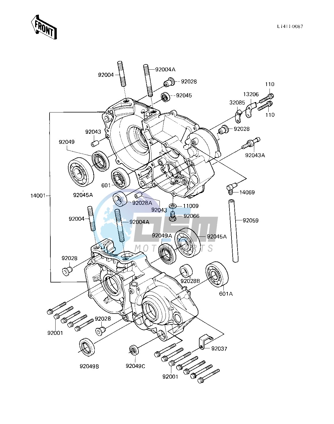 CRANKCASE -- 83 KX250-C1- -