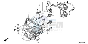 VFR800XD CrossRunner - VFR800X UK - (E) drawing HEADLIGHT