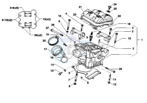 RAPTOR 1000 drawing REAR CYLINDER HEAD