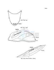 Z750S ZR750-K1H FR GB XX (EU ME A(FRICA) drawing Decals(Black)