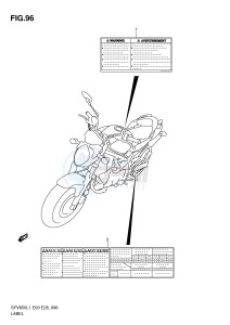 SFV650 (E3-E28) Gladius drawing LABEL (SFV650AL1 E28)