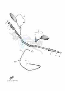 MT-09 SP MTN890D (BAM7) drawing STEERING HANDLE & CABLE