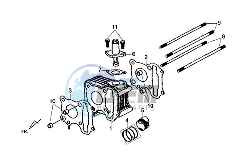 CYLINDER / X'PRO 50 (45 KM/H) (AE05W4-EU) (L4-M1)