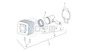 Scarabeo 50 2t e2 (eng. piaggio) drawing Cylinder with piston