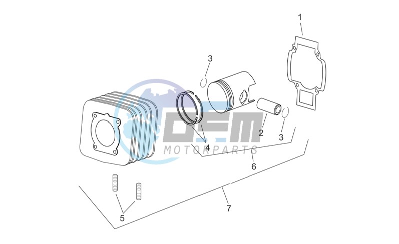 Cylinder with piston