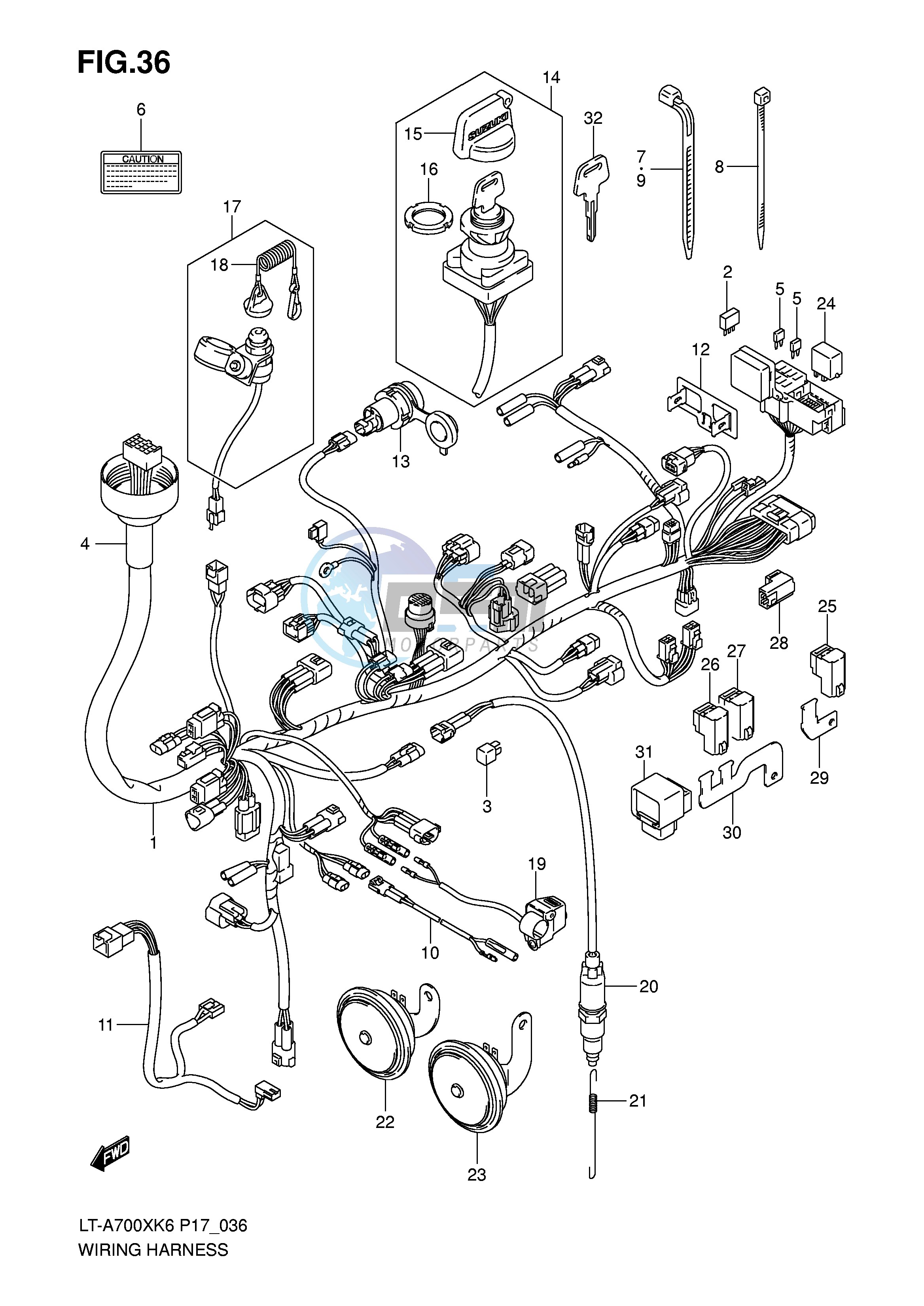 WIRING HARNESS (MODEL K6 ~F.NO.5SAAP41A 67110000)