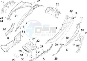 MP3 125 ie Touring drawing Side cover - Spoiler