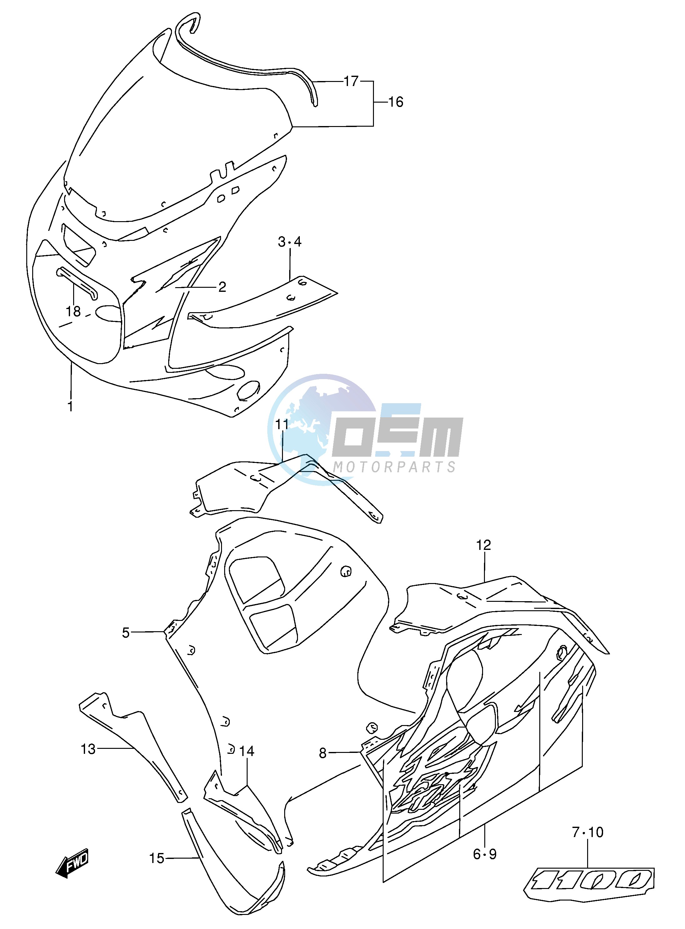 COWLING BODY (MODEL R M18)