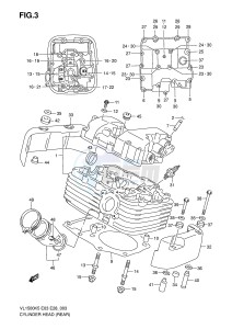 VL1500 (E3-E28) drawing CYLINDER HEAD (REAR)