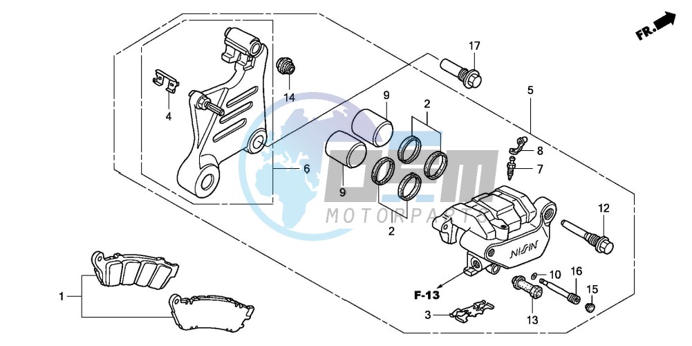 REAR BRAKE CALIPER (VTX1800C2/3/4)