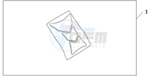 CB600FA39 UK - (E / ABS MKH ST) drawing TANK PAD HONDA WING LOGO