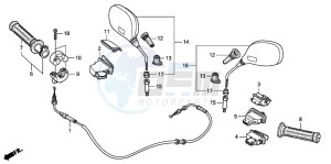 FES125A S-WING drawing SWITCH/CABLE/MIRROR (FES1253-5)(FES1503-5)