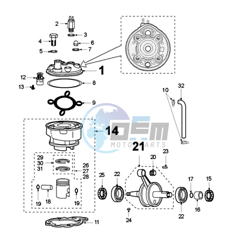 CRANKSHAFT AND CYLINDER