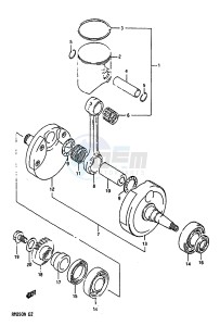 RM250 (K-L-M-N) drawing CRANKSHAFT (MODEL N)