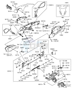 Z1000SX ZX1000LGF FR GB XX (EU ME A(FRICA) drawing Cowling(Upper)