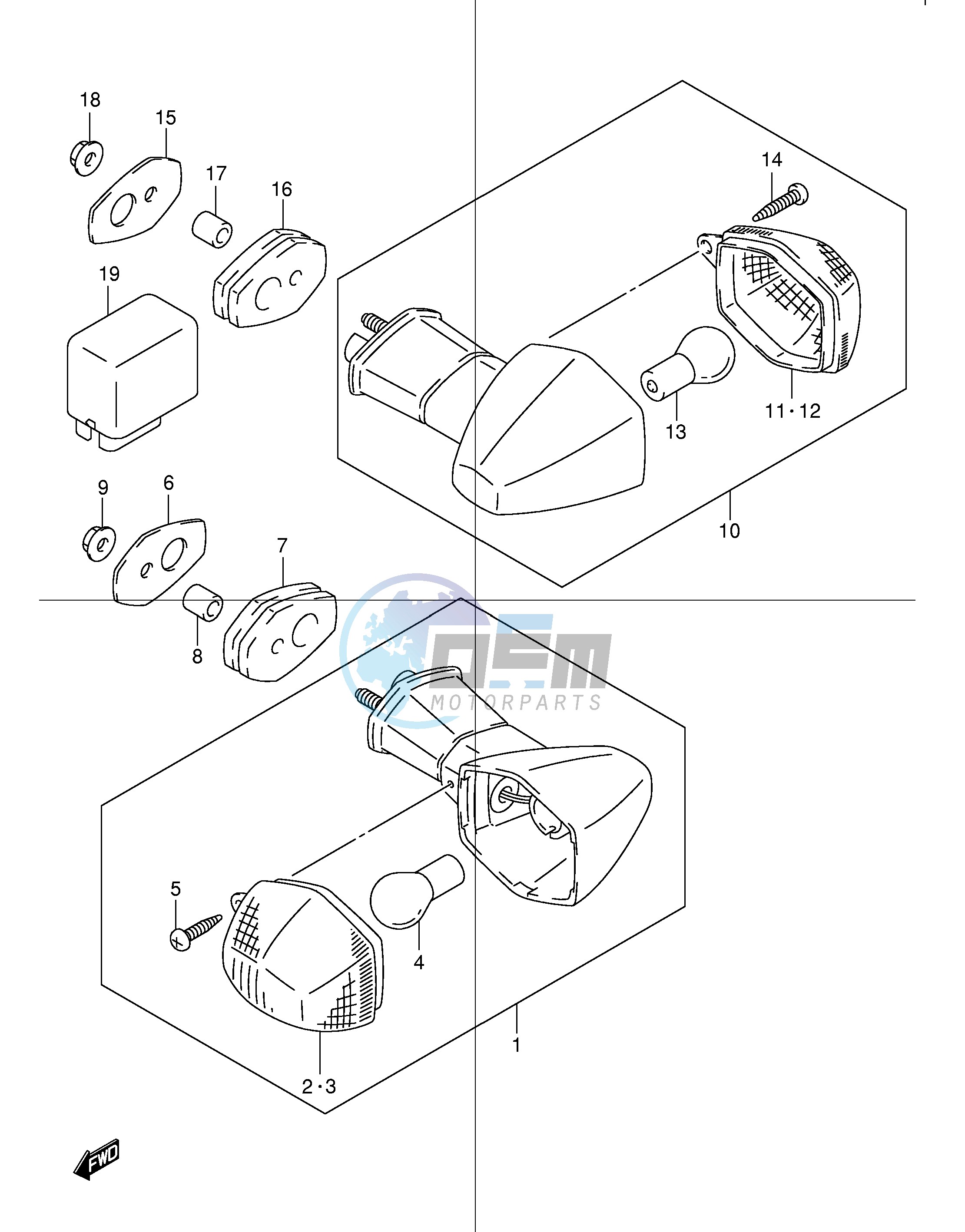 TURN SIGNAL LAMP (GSF600SY SUY SK1 SK2 SK3 SK4 SUK1 SUK2 SUK3 SUK4)