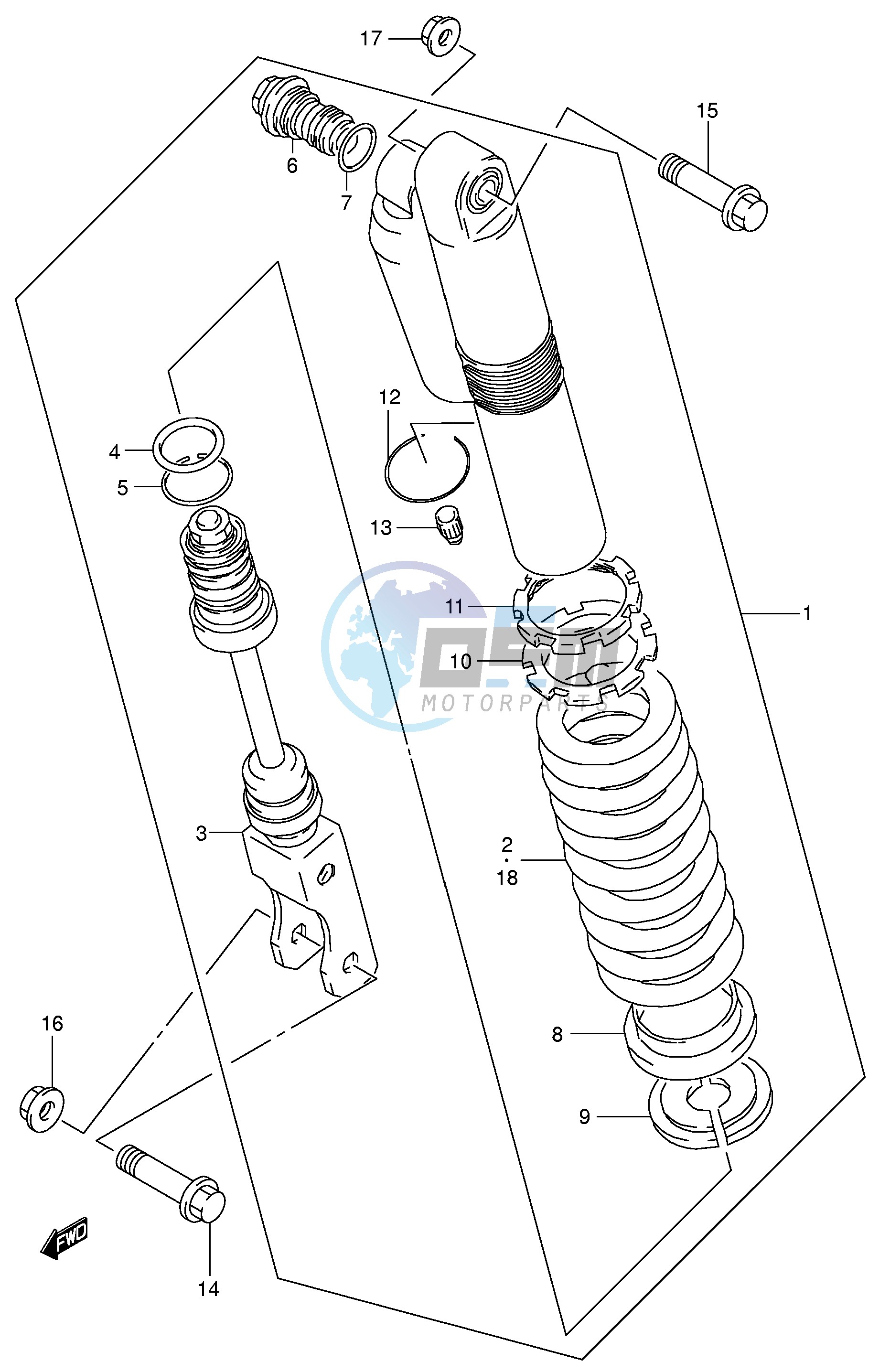 REAR SHOCK ABSORBER (MODEL K5 K6)