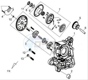 X'PRO 125 drawing CRANKCASE RIGHT