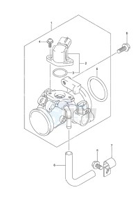 DF 9.9B drawing Throttle Body Non-Remote Control