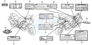 VTR1000F SUPER HAWK drawing CAUTION LABEL