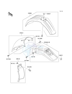 KLX 300 A [KLX300R] (A2-A6) [KLX300R] drawing FENDERS