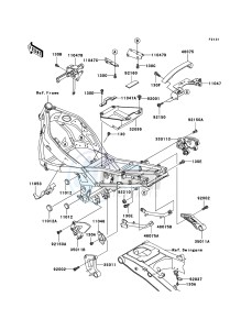 ZZR600 ZX600E6F GB XX (EU ME A(FRICA) drawing Frame Fittings